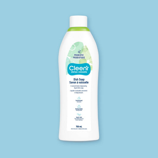 Cleenr Probiotics Dish Soap, package front.